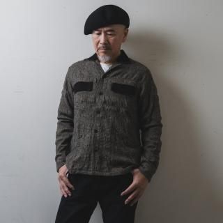 Looper Wool Check shirt (White/Black)