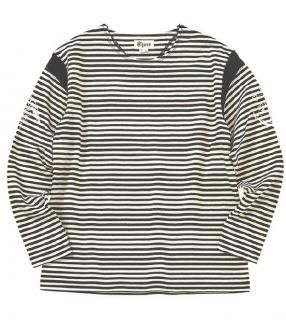 Mad Border Shirt (White-Gray )