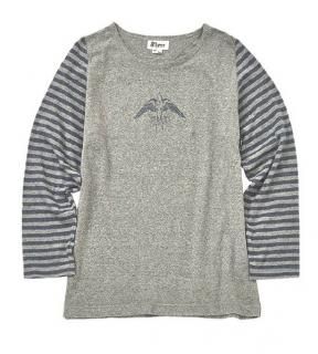 Blues Border Sleeve Shirt (Gray-Blue)