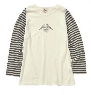 Blues Border Sleeve Shirt (White-Gray)