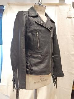 80's Ladies Fringe Double Leather Jacket 