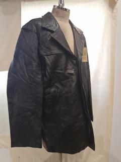 60's French leather coat 02