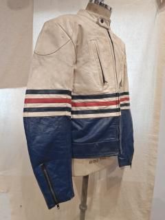 70's Bristol GOLDEN CROWN Patted Leather Riders Jacket 