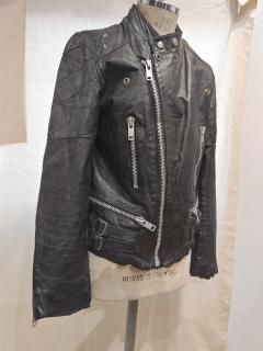 80's Patted Double Riders Jacket LIGHTNING Type 