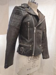 80's Sheepskin Patted Double Riders Jacket LIGHTNING Type 