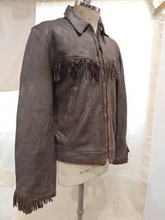 50's W.B.P LACE & CO Deerskin Fringe Leather Jacket 