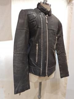 80s German Twin-Track Double Leather Jacket