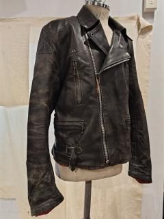 70's CHAMPION RIVETTS Double Leather Jacket 