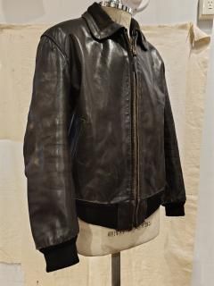 50's HAELSON Rib Leather Jacket 