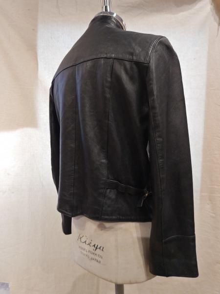 agnès b. Leather Napoleon Jacket - neon-leather