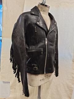 70's REAL LEATHER Fringe Double riders jacket 