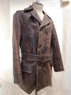 40's ALBERT RICHARD Leather Car Coat Jacket