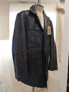 80's French leather coat 