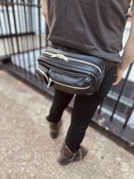 NEON LEATHER GARMENT レザー ウエスト ポーチ ブラック