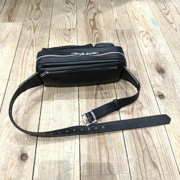 NEON LEATHER GARMENT レザー ウエスト ポーチ ブラック Leather hip zip Bag part2 - neon-leather