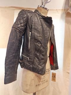 70's Double Leather riders jacket MONZA Type kids