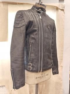 70's REAL LEATHER Twin Track Double riders jacket 