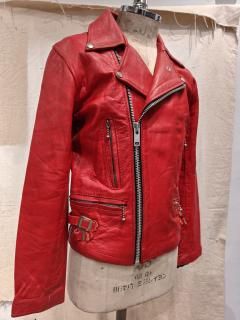 70's Red Double Riders Jacket LIGHTNING Type 