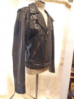 70's CHAMPLAIN LEATHER Double Leather Jacket 