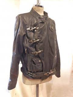 80's American basics Fireman Leather Tankers Jacket