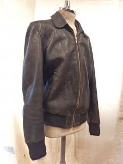50~60's German Rib Leather Jacket 