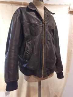 50~60's German Rib Leather Jacket 