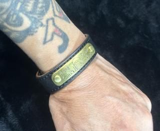 Dog collar Leather Wristband (anarchist punk...)