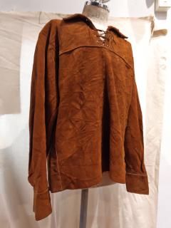 70's Pullover Lace up Leather Jacket