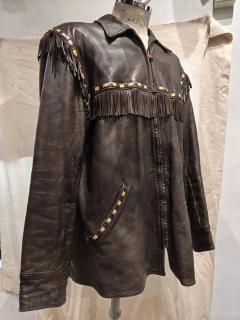 50~60's MID WESTERN Fringe Leather Jacket