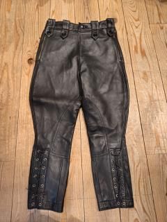 80's French Army Leather motorcycle pants