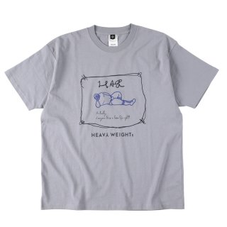7.4oz【HAR】wrestler embroidery T-shirt_blue gray