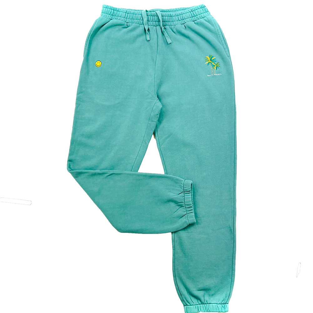 MENS FADED TRACK PANTS_ Turquoise-Green