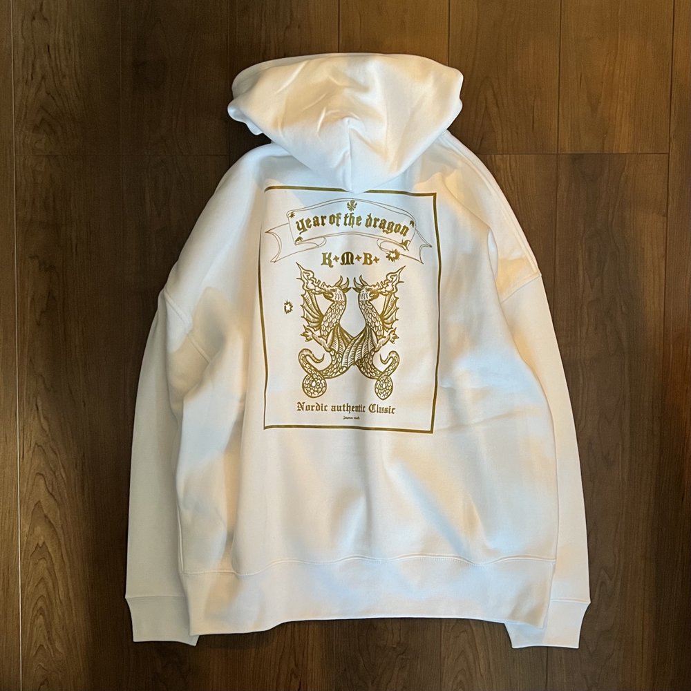 2024 Year of the Dragon Big silhouette parka_ white