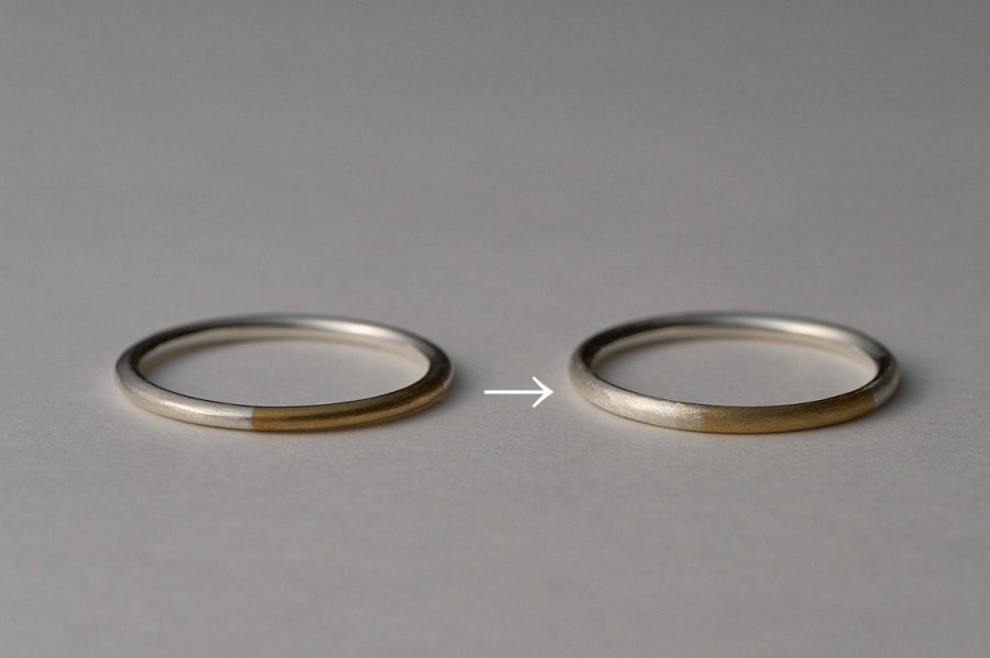真鍮の角張った指輪 / 2.0mm