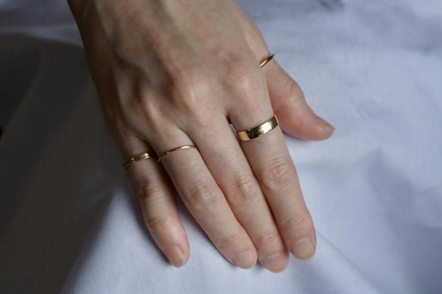18金の板の指輪 / 4.2mm - dzdz rings Online Store