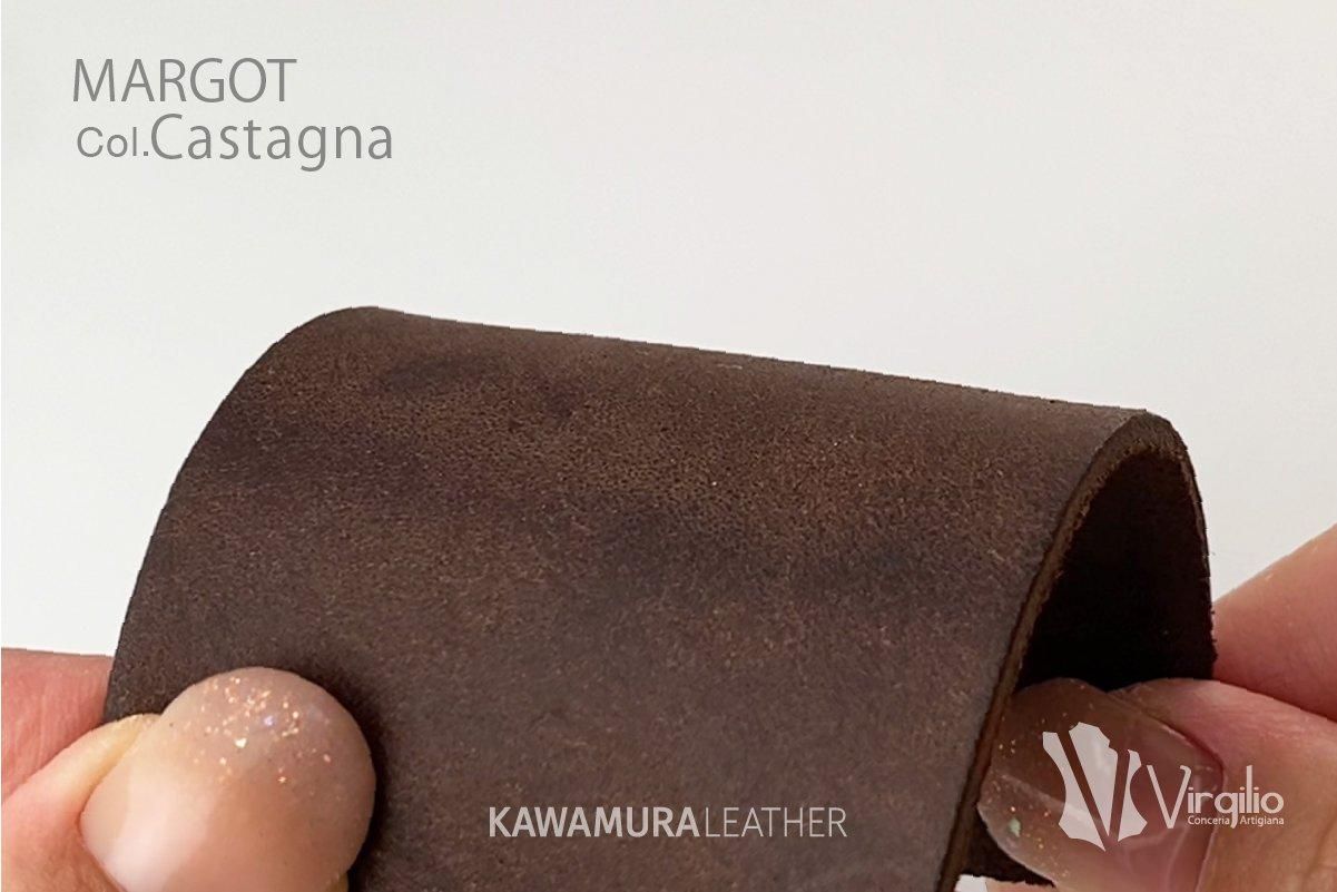 スクラッチレザー『MARGOT / マルゴー』#Castagna ダークブラウン