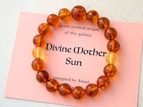 エナジャイズ「Divine Mother Sun」ロシア産アンバー ブレスレット・内径16cm