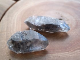 ガネッシュヒマール産水晶 DTエレスチャル（インヤン・陰陽）原石 ２個セット 19g/22g レコードキーパー