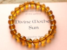 エナジャイズ「Divine Mother Sun」コロンビア産天然アンバー 8mm玉ブレスレット 内径16cm