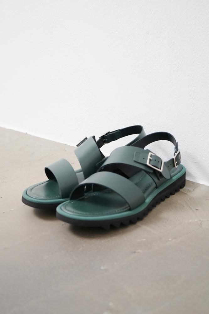 LEATHER BELT SANDALS MADE BY FOOT THE COACHER(DARK GREEN) - H-L LEATHER BELT SANDALS MADE BY FOOT THE COACHER(DARK GREEN) - H-L