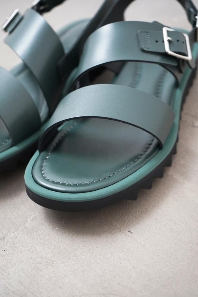 LEATHER BELT SANDALS MADE BY FOOT THE COACHER(DARK GREEN) - H-L LEATHER BELT SANDALS MADE BY FOOT THE COACHER(DARK GREEN) - H-L