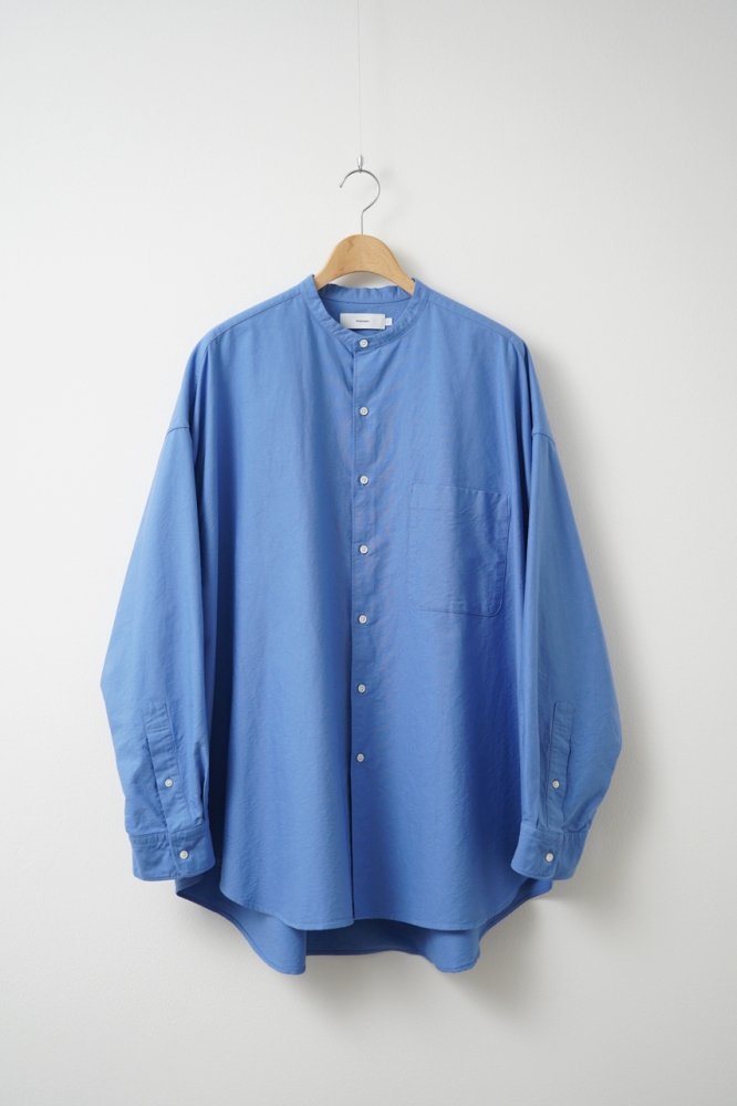 Oxford Oversized Band Collar Shirt(BLUE)