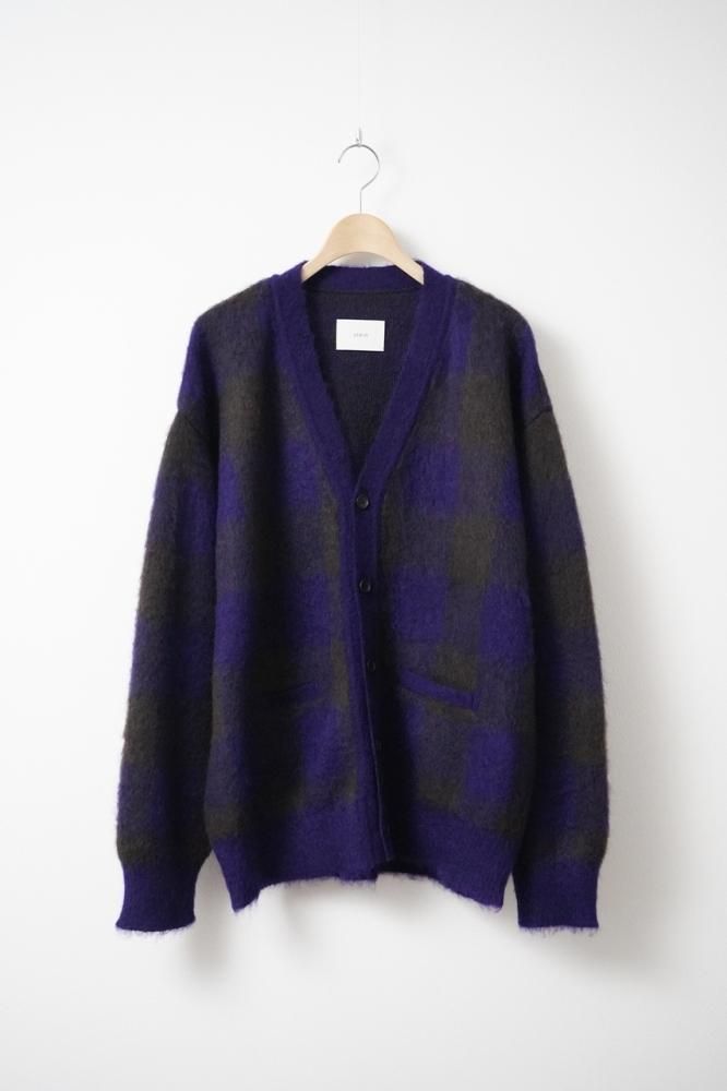トップス BLOCKCHECK MOHAIR KNIT JACQUARD CARDIGAN MOHAIR JACQUARD QUILT PIN KNIT CARDIGAN(FREE SIZE