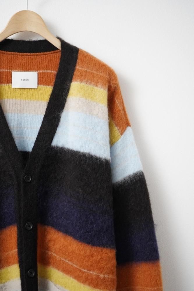 COLOR COMBINATION MOHAIR CARDIGAN(MULTI STRIPES) - H-L