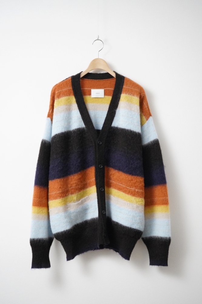 COLOR COMBINATION MOHAIR CARDIGAN(MULTI STRIPES)