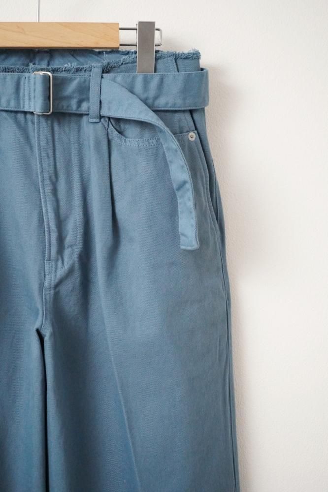 BELTED WIDE-LEGGED DENIM TROUSERS(MARINE BLUE) - H-L BELTED WIDE-LEGGED DENIM TROUSERS(MARINE BLUE) - H-L