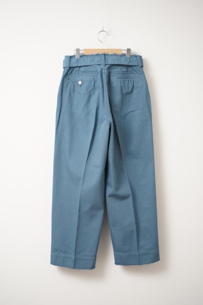 BELTED WIDE-LEGGED DENIM TROUSERS(MARINE BLUE) - H-L BELTED WIDE-LEGGED DENIM TROUSERS(MARINE BLUE) - H-L