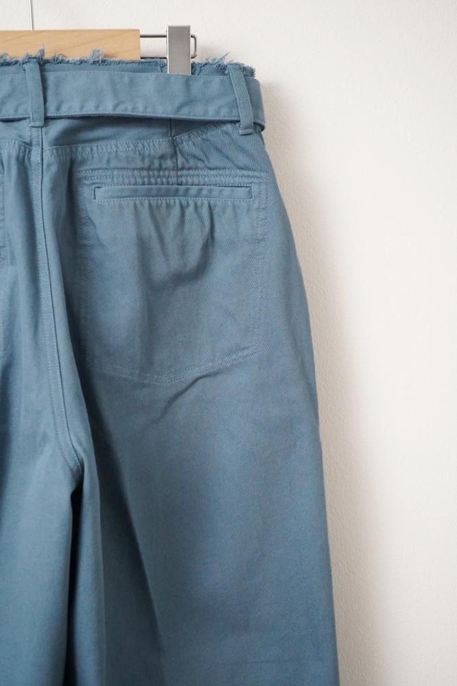 BELTED WIDE-LEGGED DENIM TROUSERS(MARINE BLUE) - H-L BELTED WIDE-LEGGED DENIM TROUSERS(MARINE BLUE) - H-L
