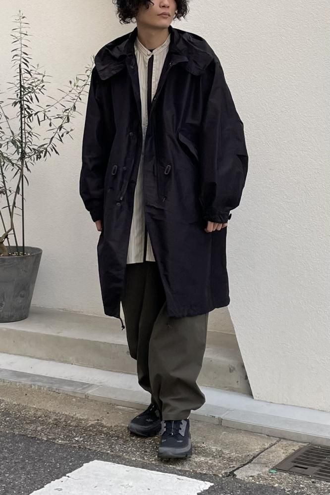 コットンシルクフーデッドコート(BROWN) - H-L コットンシルクフーデッドコート(BROWN) - H-L