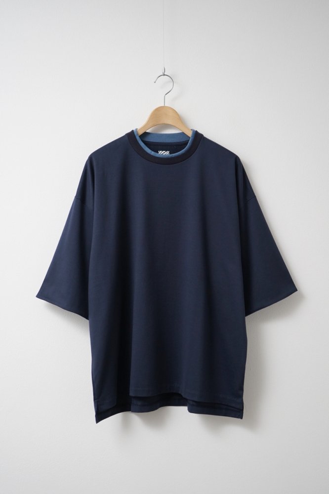 W NECK T-SHIRT(NAVYBLUE)